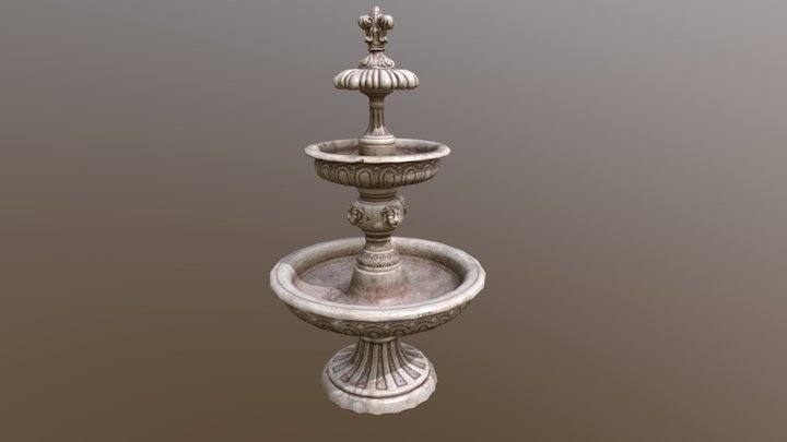 Classic Park Fountain 3D Model