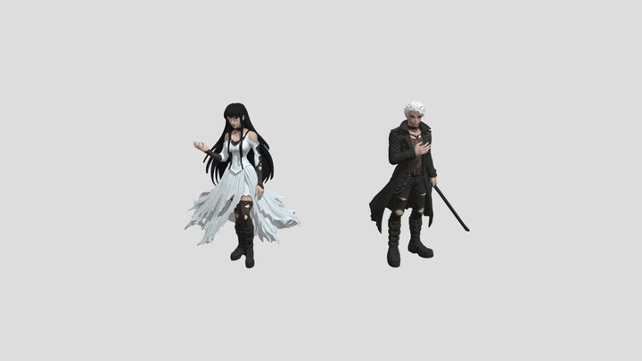 Two fantasy dark gothic figures