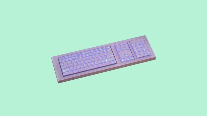 Cute Mechanical Keyboard 3D Model