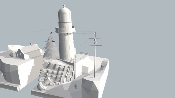 By The Ocean - WIPDiorama 3D Model