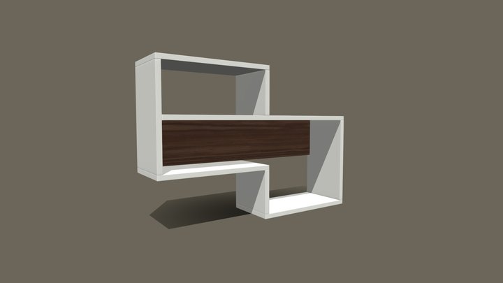 Floating Wall Shelf Unit 3D Model