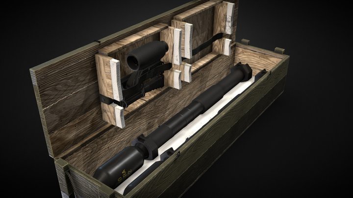 Panzerfaust 3 inside storage crate 3D Model