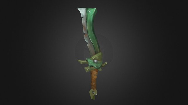 Green Steel Sword 3D Model