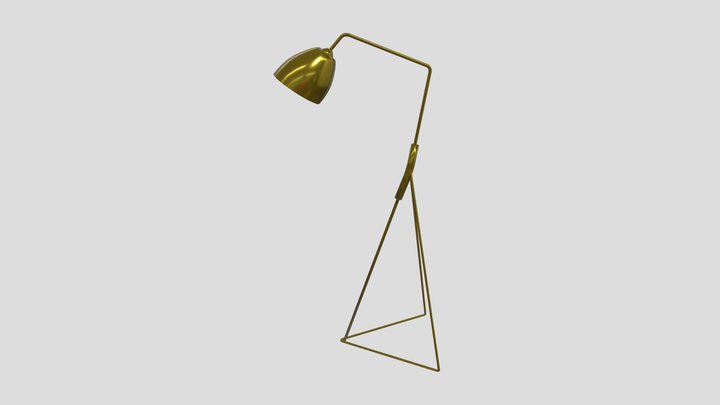 Elegant designed metallic golden floor lamp 3D Model