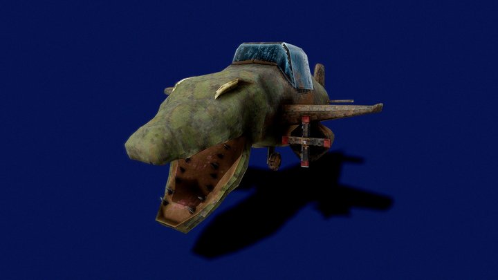Bombardino Crocodilo 3D Animated 3D Model