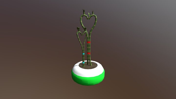 Potted Bamboo Plant 3D Model