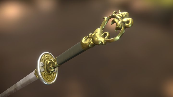 Elegant Chinese blade 3D Model