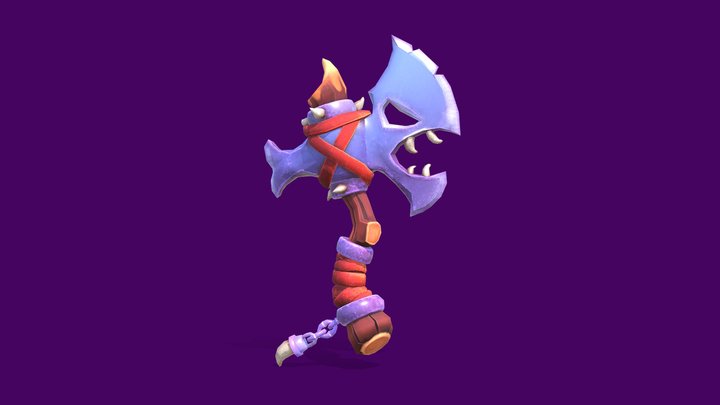 Shark Axe (Stylized & Rigged & Lowpoly) 3D Model