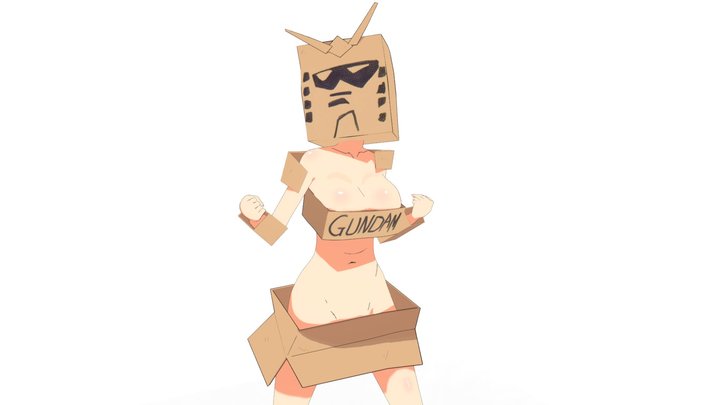 Gundam cosplay girl 3D Model