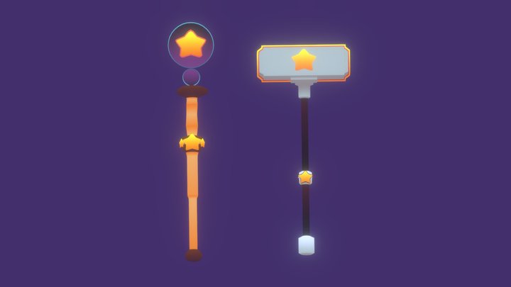 Cute Star Weapons 3D Model
