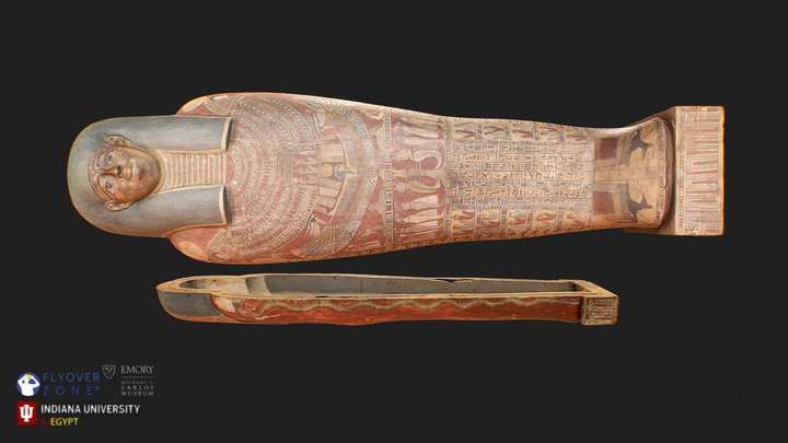 3D rendering of Coffin Base and Lid of Taosiris (Animation)