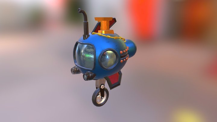 Submarine Aircar Concept Art 3D Model