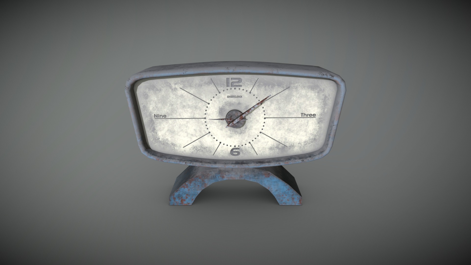 3D model Dirty desktop clock 11 of 20 - This is a 3D model of the Dirty desktop clock 11 of 20. The 3D model is about a watch on a surface.