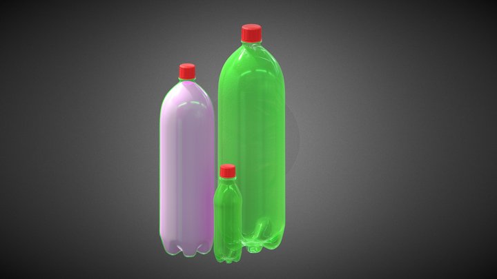 Garrafa Plástica 3D + UVWMAP 3D Model