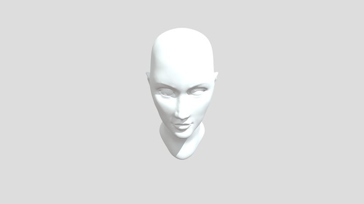 Basic Female Head 3D Model