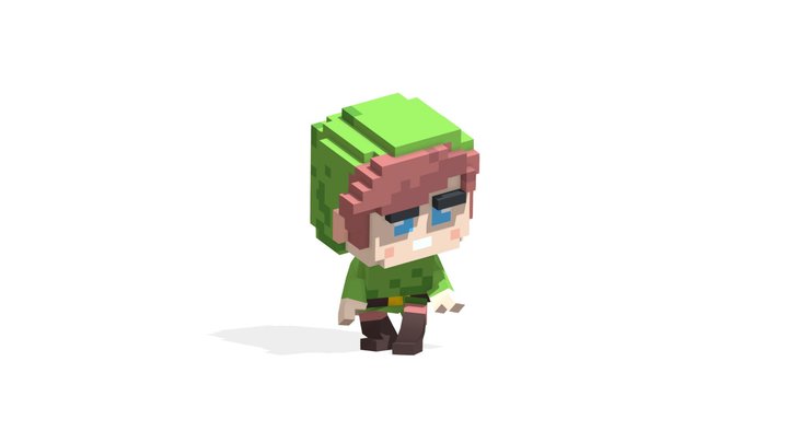Cute Character 002 - Cubic Character Series 3D Model