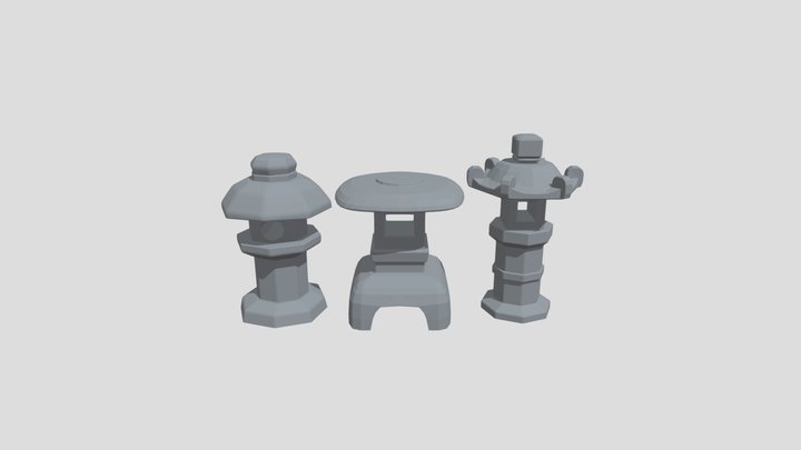 Japanese lantern pack 3D Model