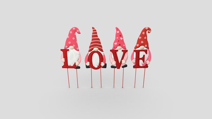 Dwarfs with Love Decoration 3D Model