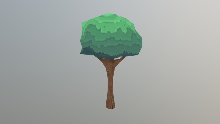 Stylized, Hand-painted Tree 3D Model