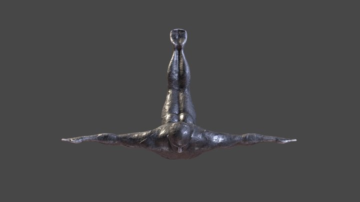 Diver Statue - lowpoly 3D Model