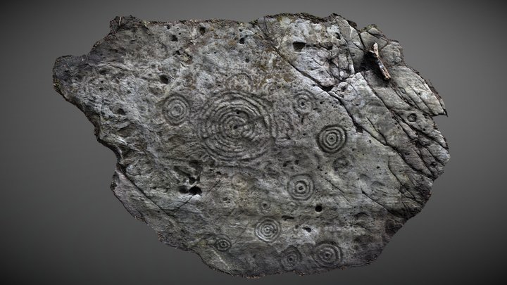 Castleton 7a - Cup & Ring Marked Rock – Free 3D Model STL