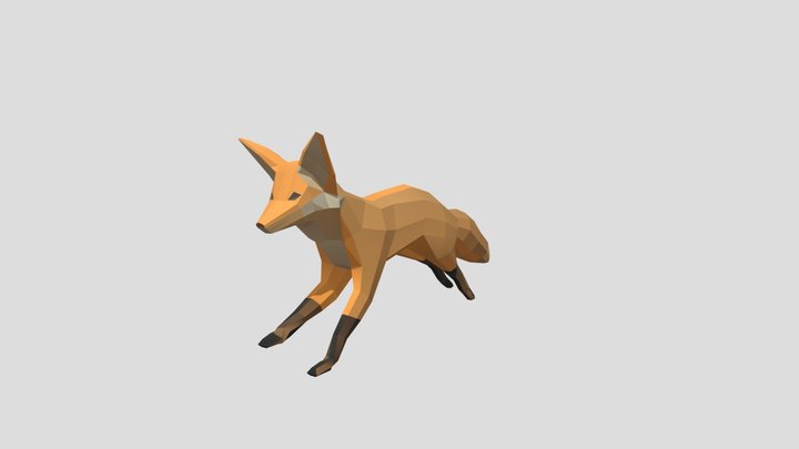 Low Poly Fox 3D Model