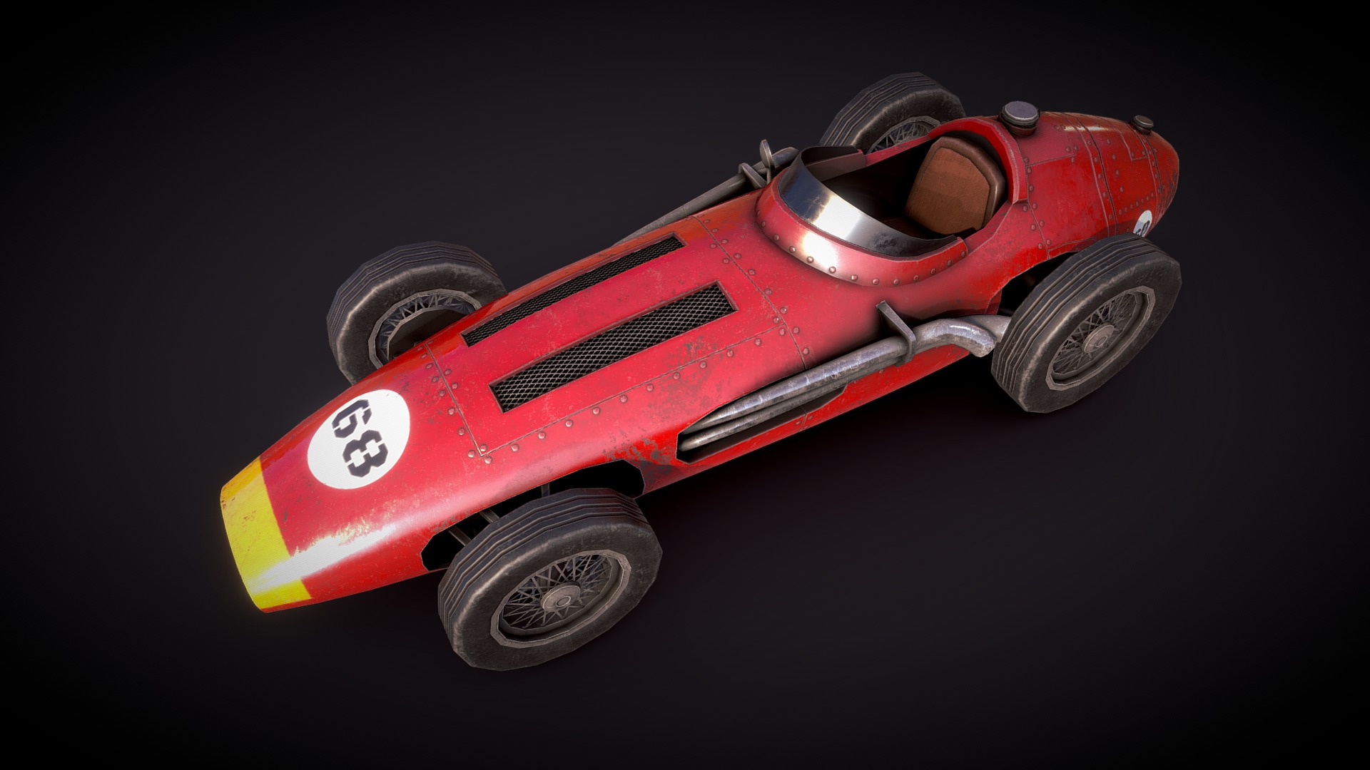 3D model Classic F1 – LowPoly Challenge - This is a 3D model of the Classic F1 - LowPoly Challenge. The 3D model is about a red toy car.
