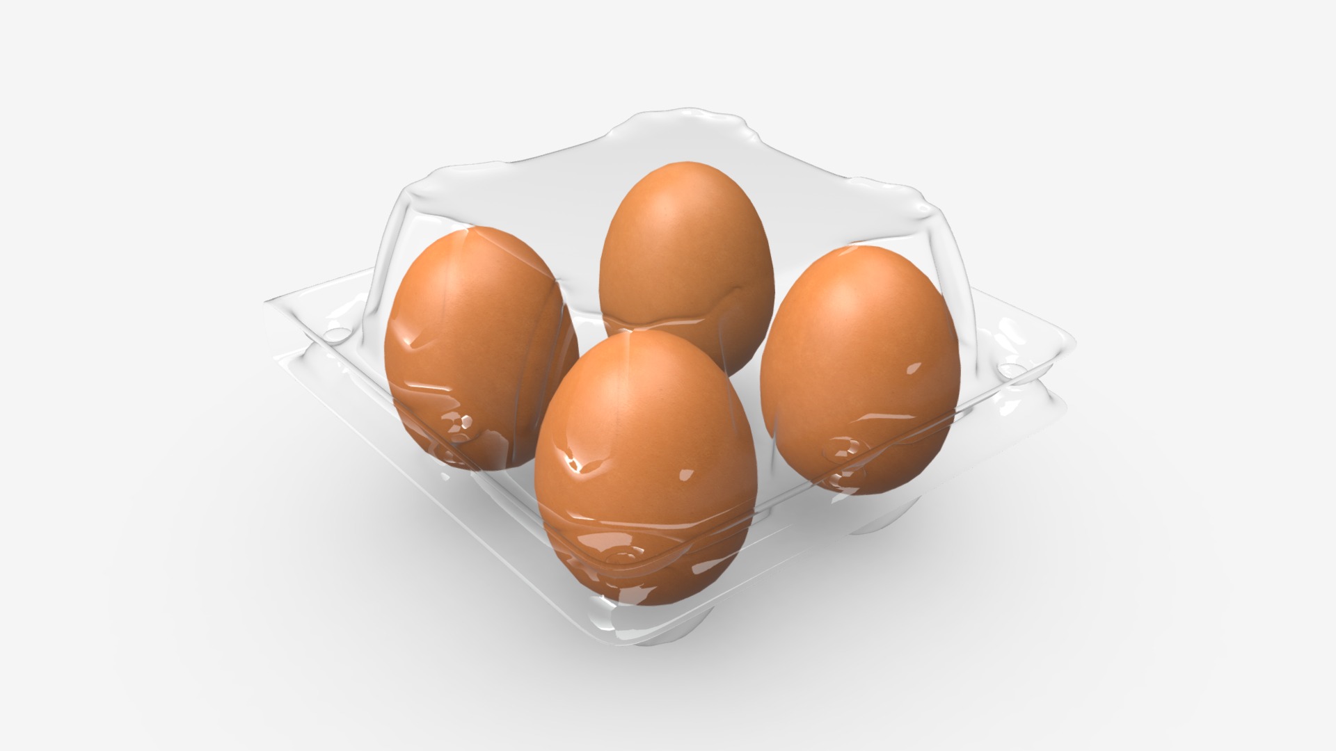 3D model Eggs in plastic package 4 eggs - This is a 3D model of the Eggs in plastic package 4 eggs. The 3D model is about bubble chart.