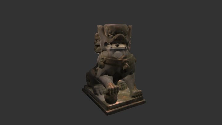 balinese chinese stone animal statue 3D Model