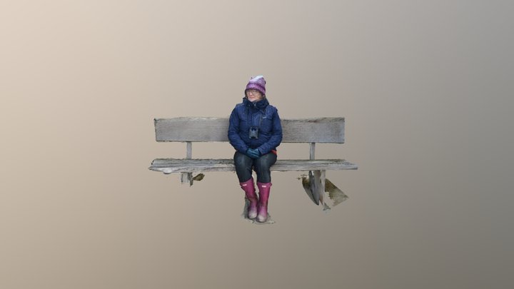 Gina on the bench at St Ninians 3D Model