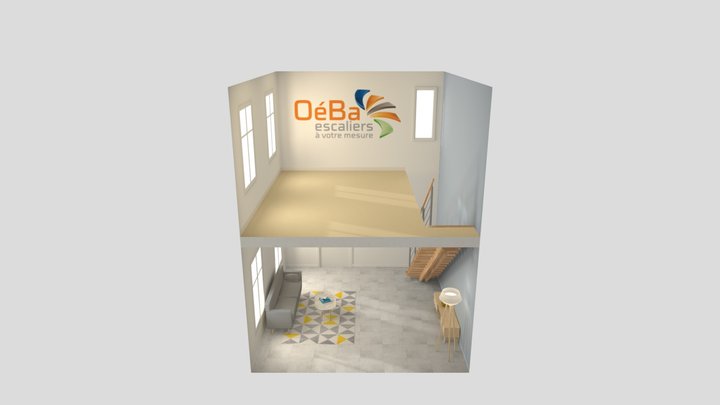Droit LDC Pot inox Hetre 3D Model