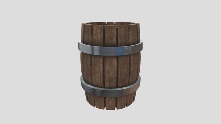 Wooden Barrel 3D Model