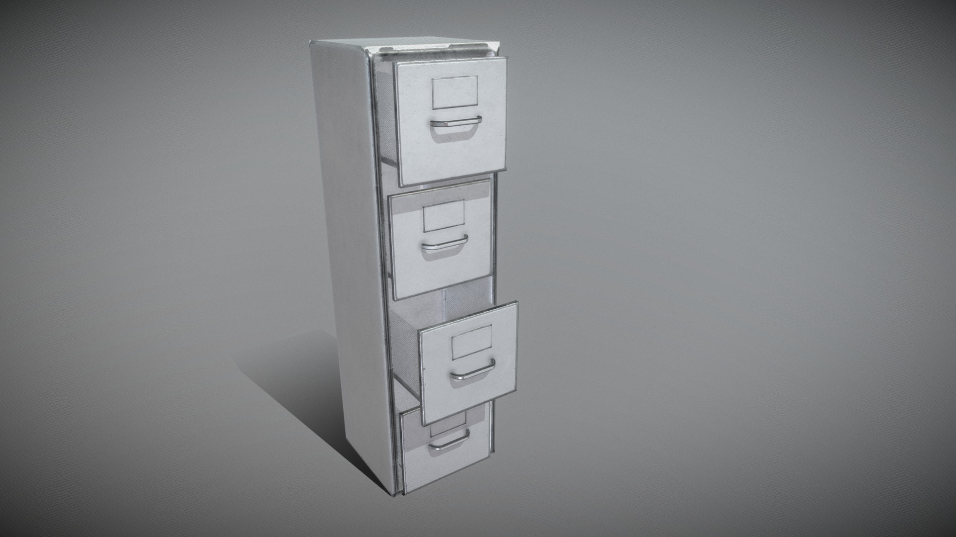 3D model Office Shelf - This is a 3D model of the Office Shelf. The 3D model is about a white wall with a light switch.