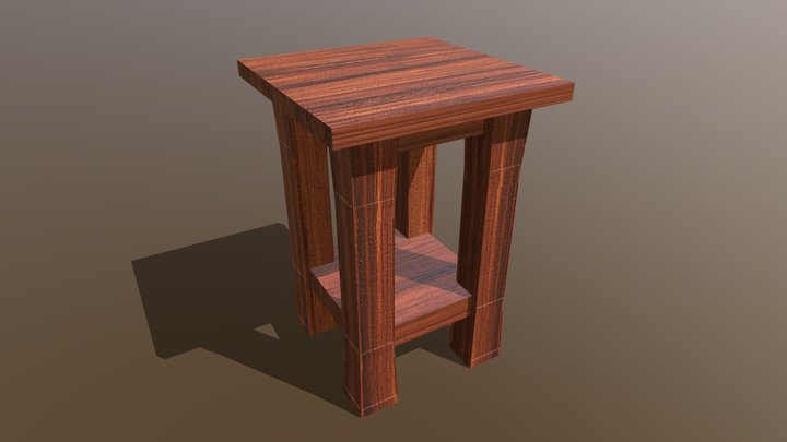 Solid Small Tall Table 3D Model
