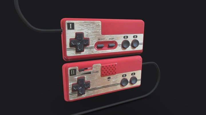 Famicom Controller 3D Model