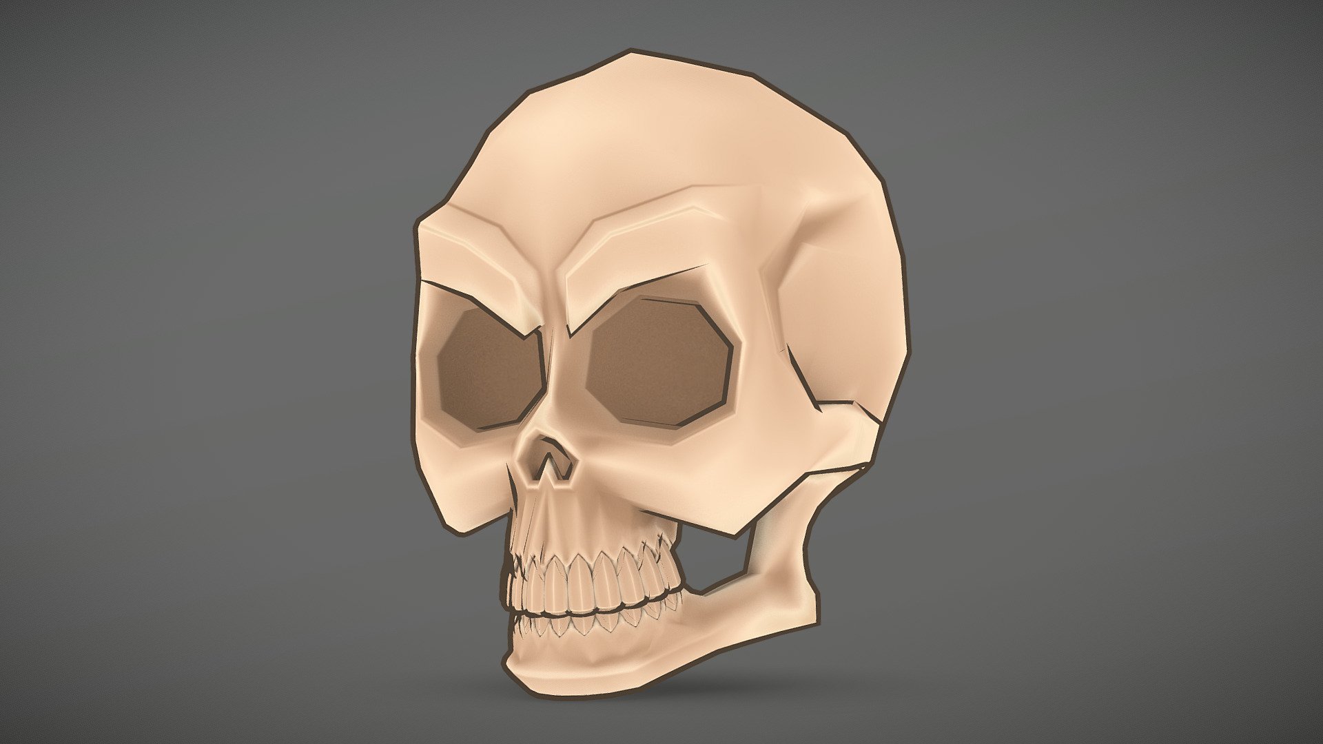 Low Poly Cartoon Skull - Buy Royalty Free 3D model by Kyan0s (@kyan0s)  [31de0b9]