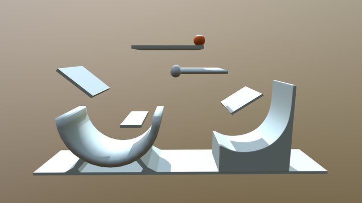 Ball on an obstacle course 3D Model