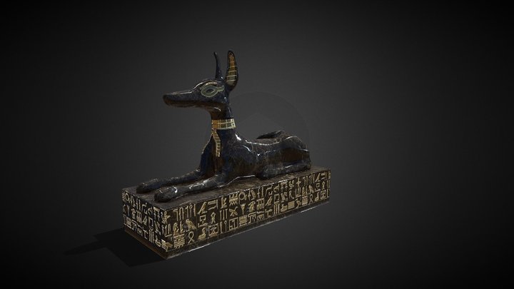 Egyption Dog Statue 3D Model