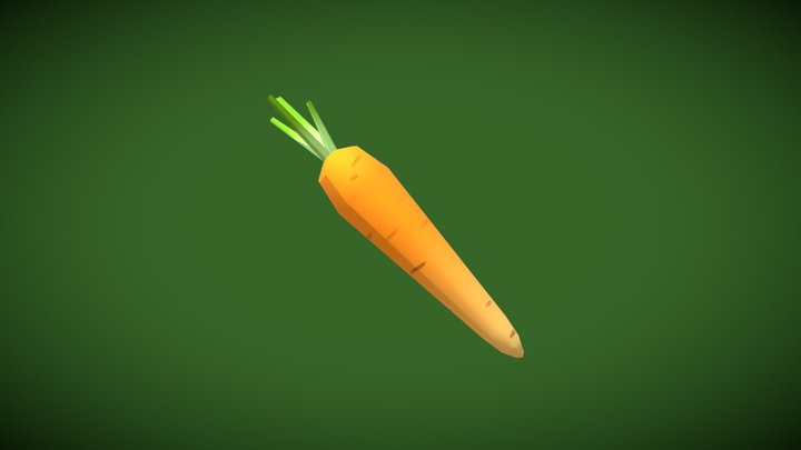 Low Poly Carrot 3D Model