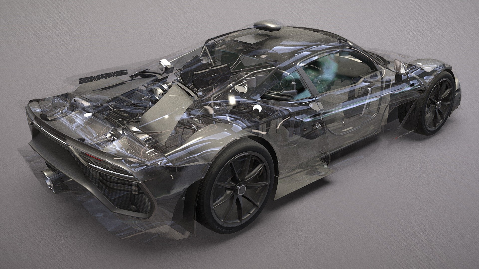 Transparency Mercedes AMG One — Sketchfab embed 3D viewer