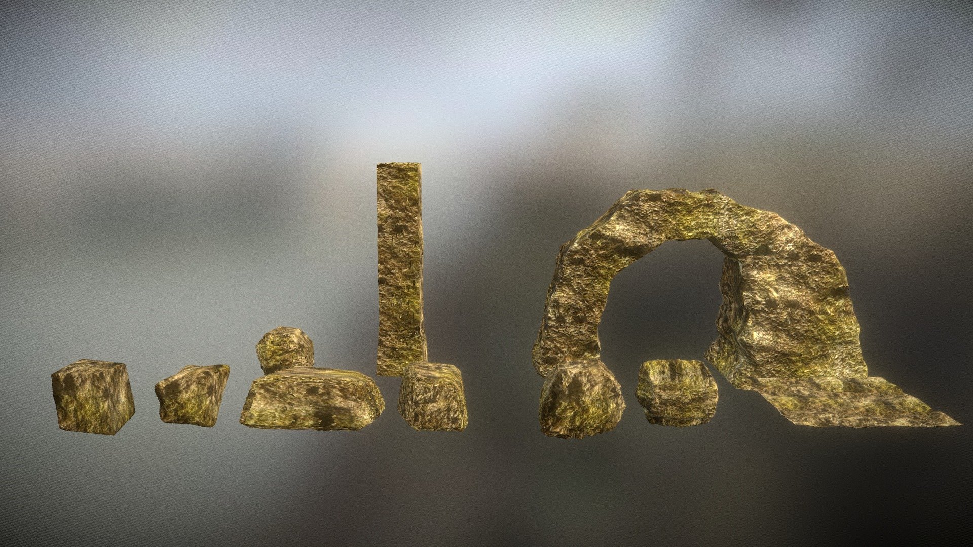 Low Poly Rock Set