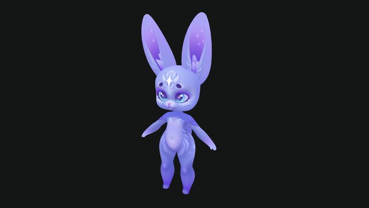 CHIBI RABBIT BLUE 3D Model