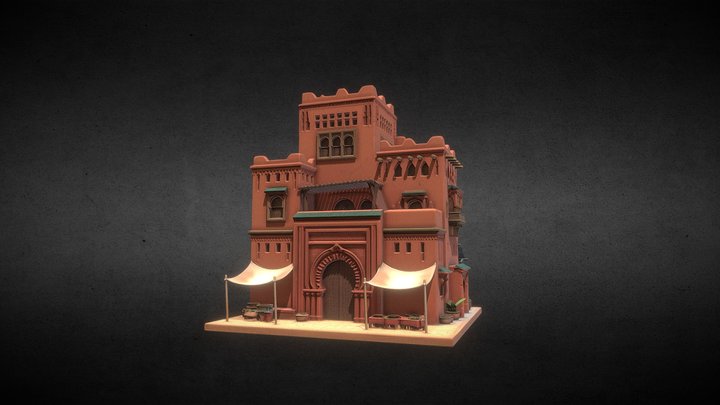 Stylized Desert Market House 3D Model