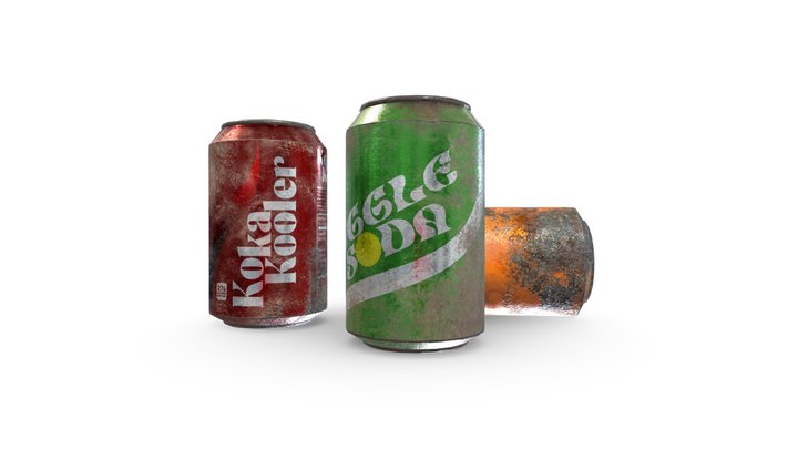 Rusted Soda Cans Rip-off 3D Model