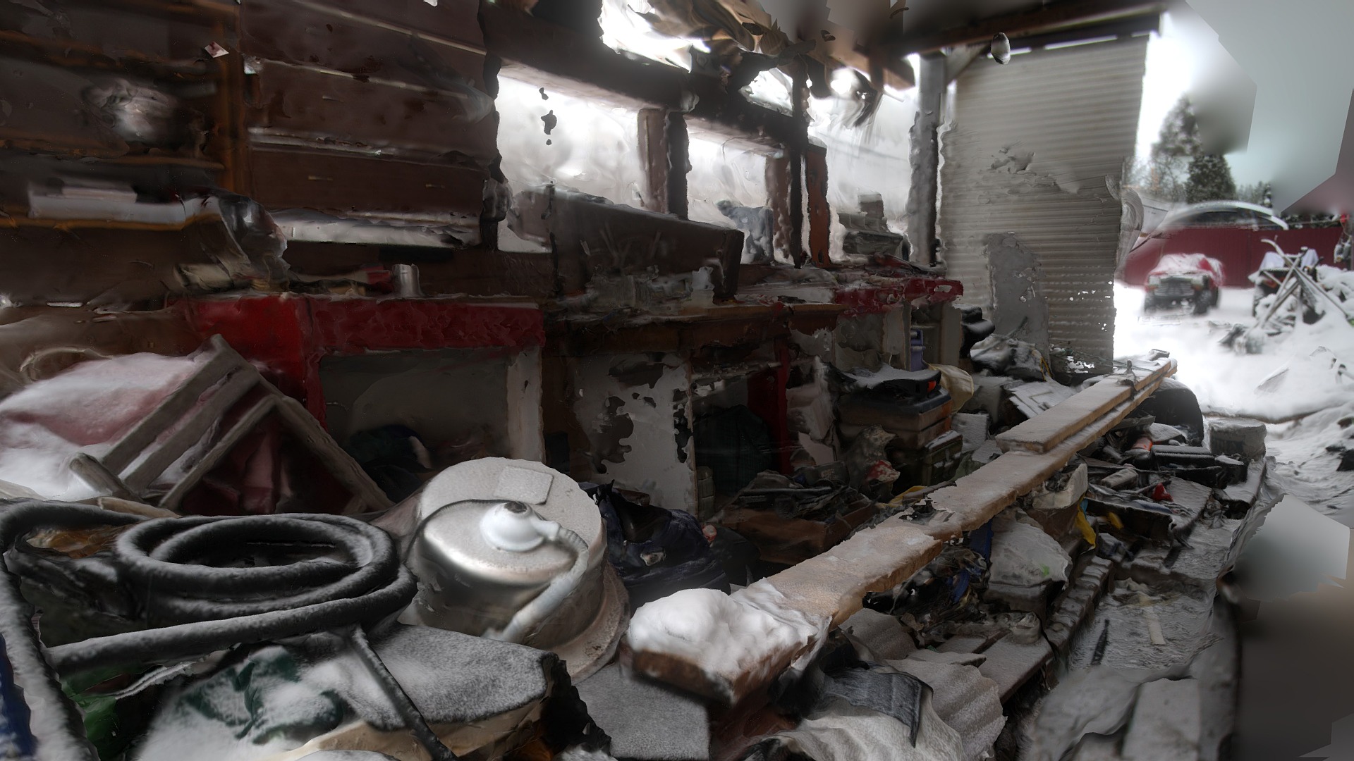 3D model winter exterior * - This is a 3D model of the winter exterior *. The 3D model is about a room is filled with junk.