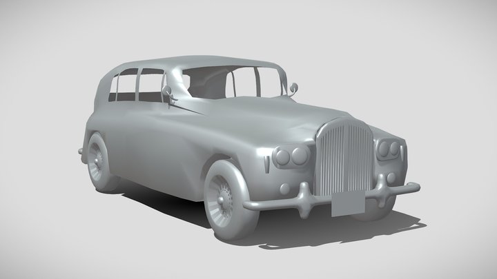 low poly Classic car 3D Model
