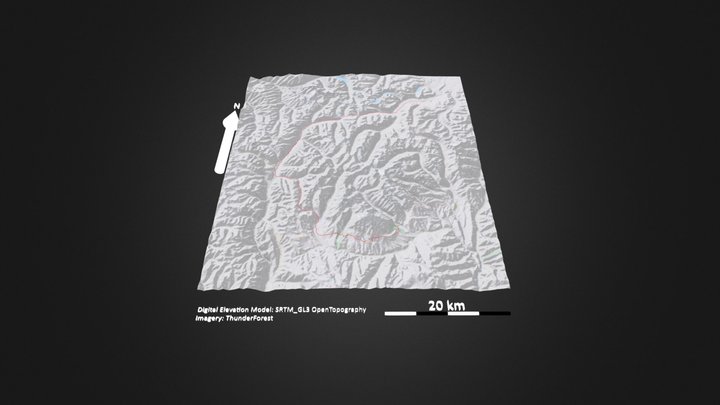 格聂C线_等高地图 – Gratis 3D-model STL