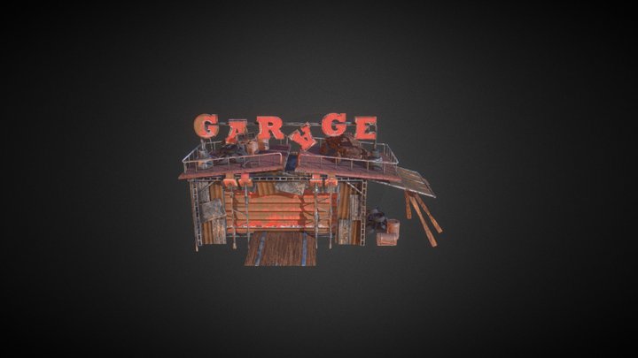 Post Apocalyptic Garage 3D Model