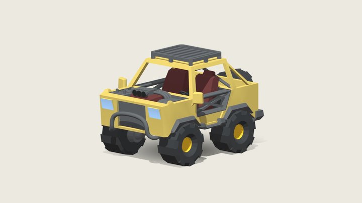 LowPoly Offroadcar 3D Model