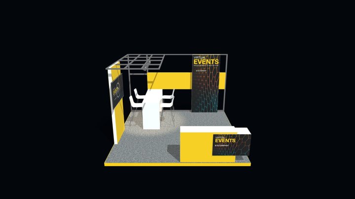 Virtual Events Stand 3D Model